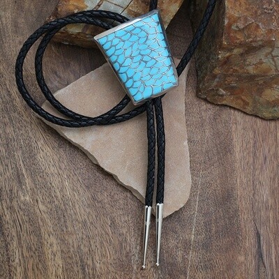 Large turquoise inlay bolo tie