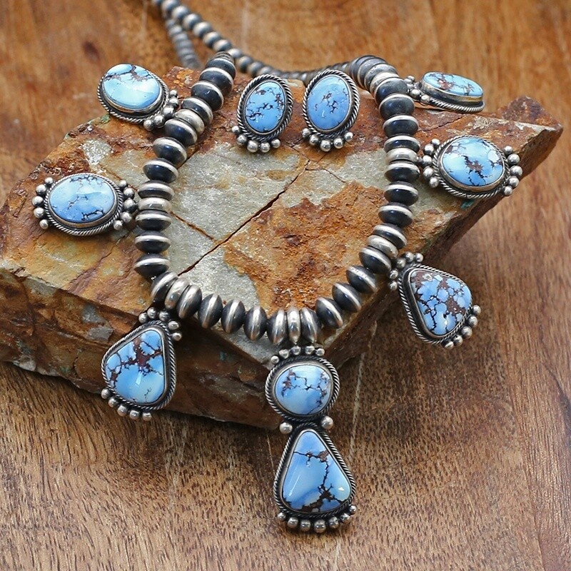 8 Golden Hllls turquoise stone necklace set