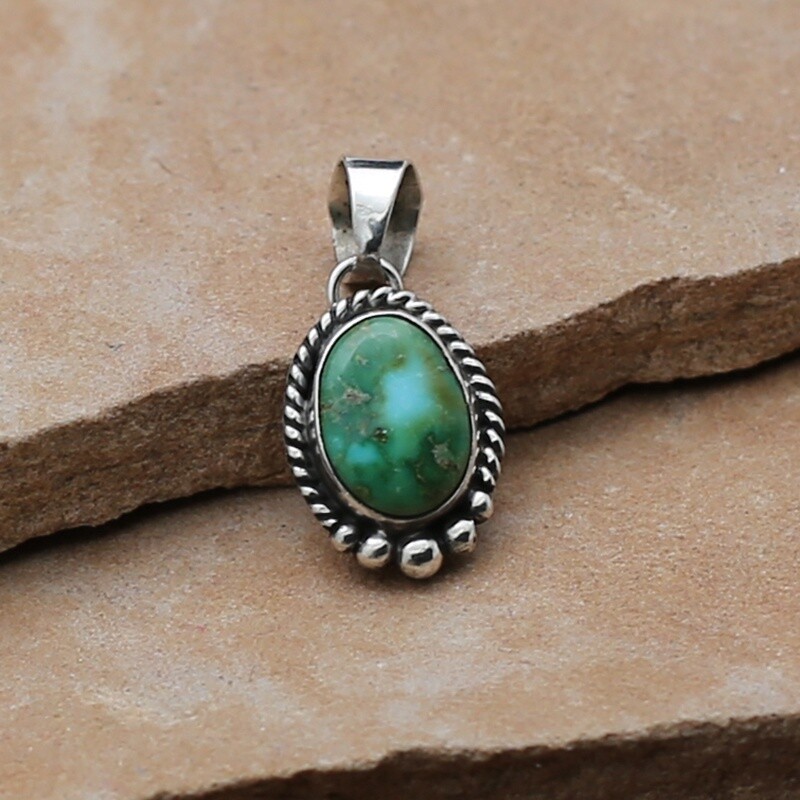 Small oval pendant w/ Sonoran gold turquoise