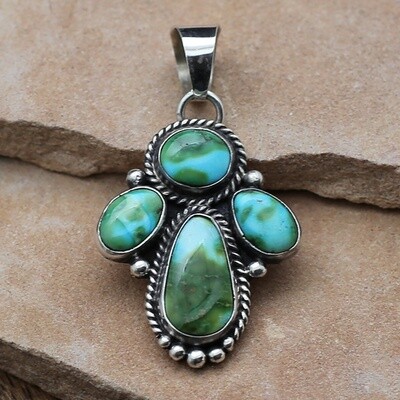 Small cluster pendant w/ Sonoran gold turquoise