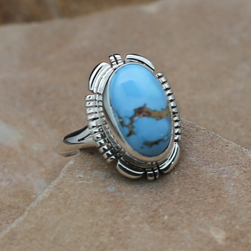 Small oval ring w/Golden hills turquoise