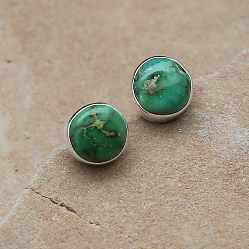 Small round Sonoran Gold turquoise earrings
