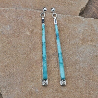Sonoran gold turquoise stick inlay earrings