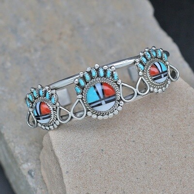 1970&#39;s Zuni Sun Face bracelet