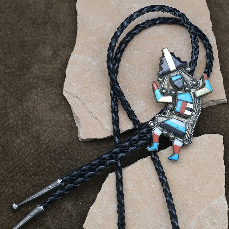 1970's Rainbow Man bolo tie