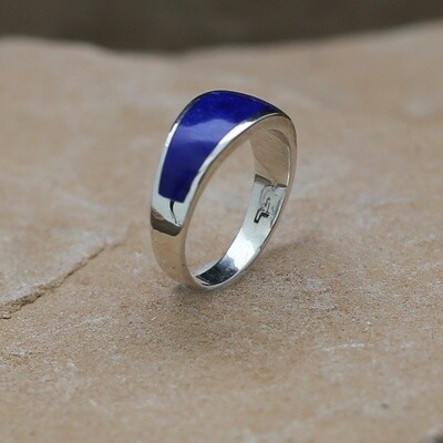 Thin inlay taper ring in Lapis