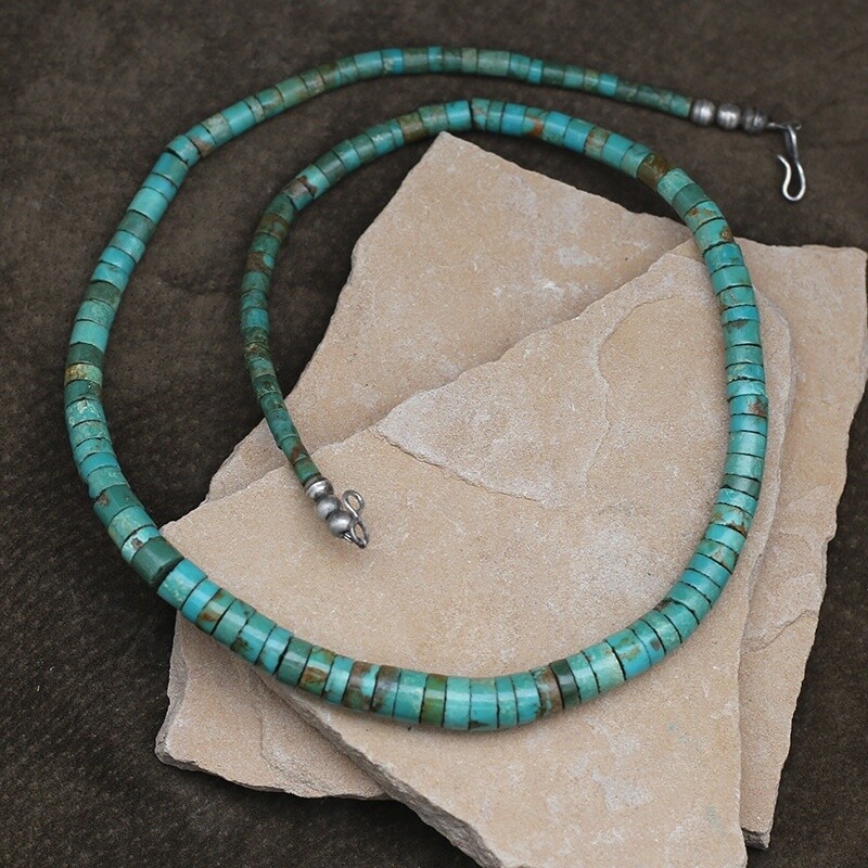 Turquoise "heshi" style necklace