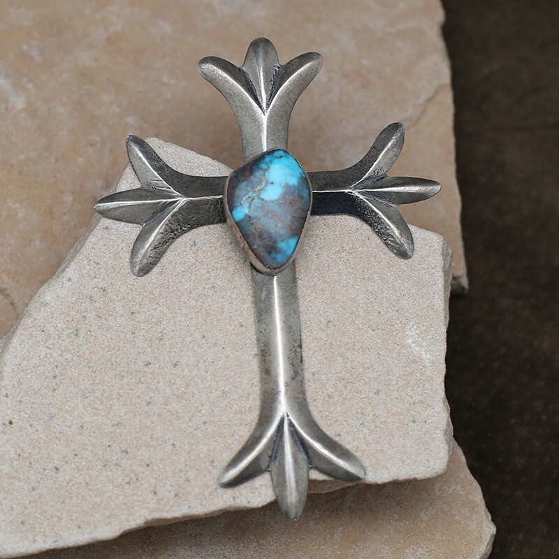 1970&#39;s Vintage Bisbee Turquoise cross