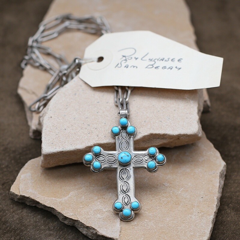 Small Vintage cross - Lone Mountain Turquoise