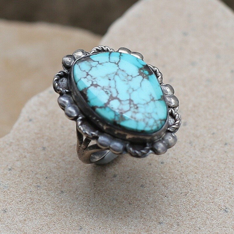 1970's Vintage Lone Mountain turquoise ring