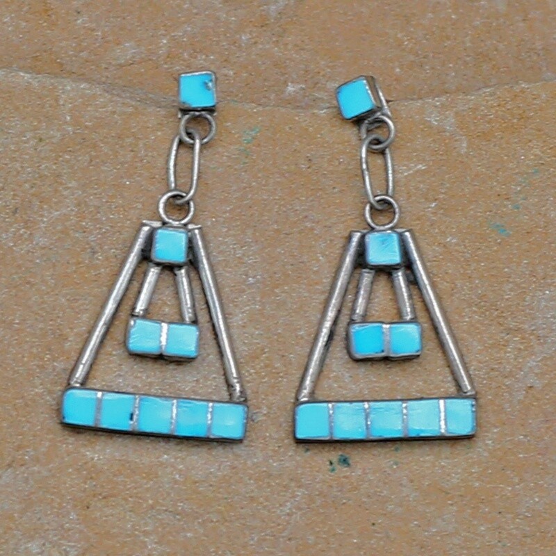 Vintage triangle dangle earrings