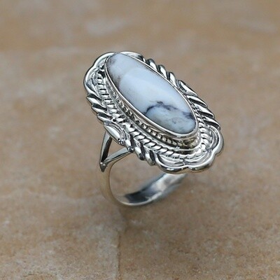 Navajo ring-White Buffalo stone