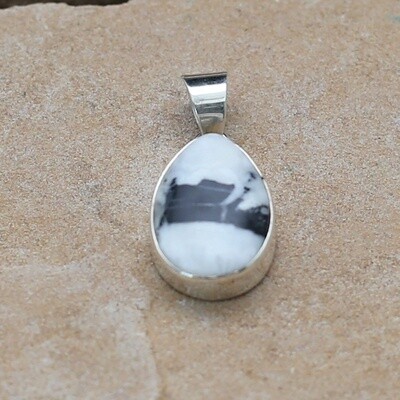 Tiny tear drop pendant-White Buffalo stone