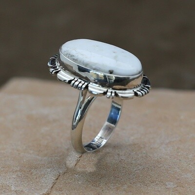 Medium oval ring- White Buffalo stone