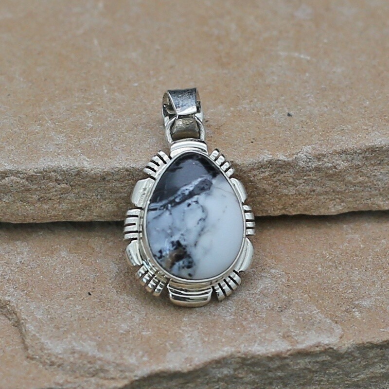 White buffalo stone small pendant