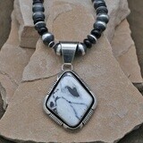 White buffalo stone necklace set