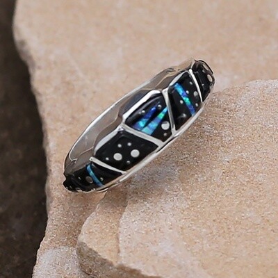 Uniquely shaped band ring, Night Sky design