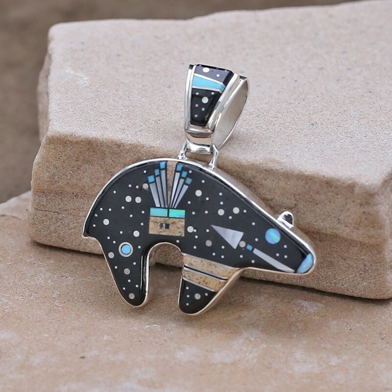 Inlay Bear pendant- Night Sky design
