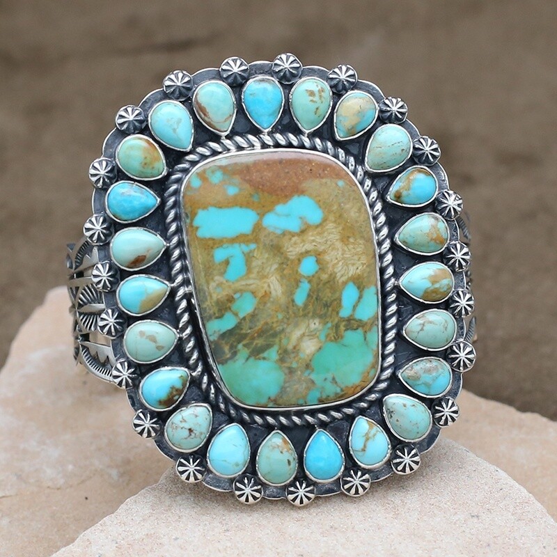 Navajo cluster bracelet with Royston