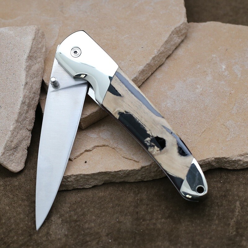 Cholla &amp; black resin folding knife