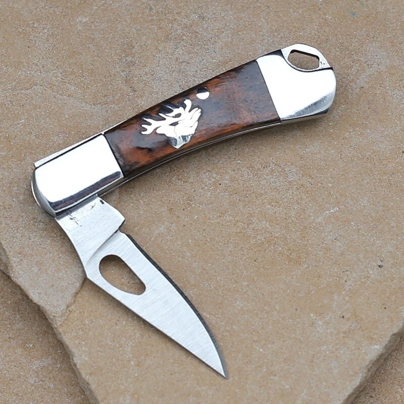 Mini "Pocket knife" w/ inlay silver elk head