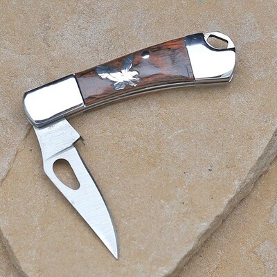 Mini &quot; Pocket knife&quot; w/ silver inlay flying eagle