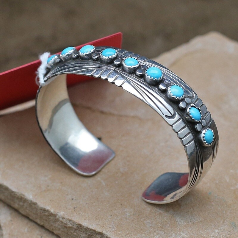 Pawn Jewelry- Navajo 10-stone cuff bracelet