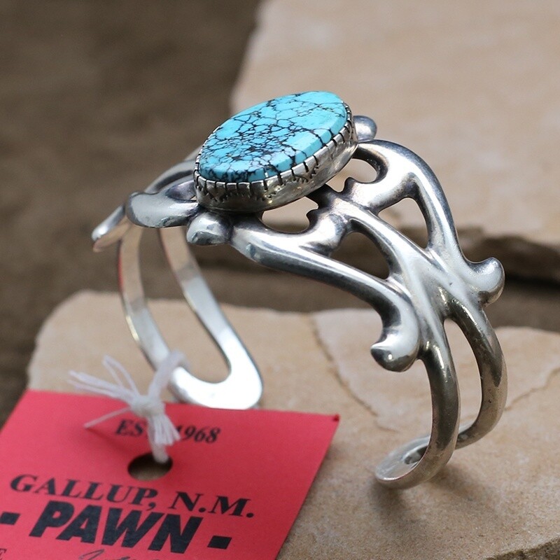 Pawn Jewelry-Navajo bracelet w/ spiderweb turquoise