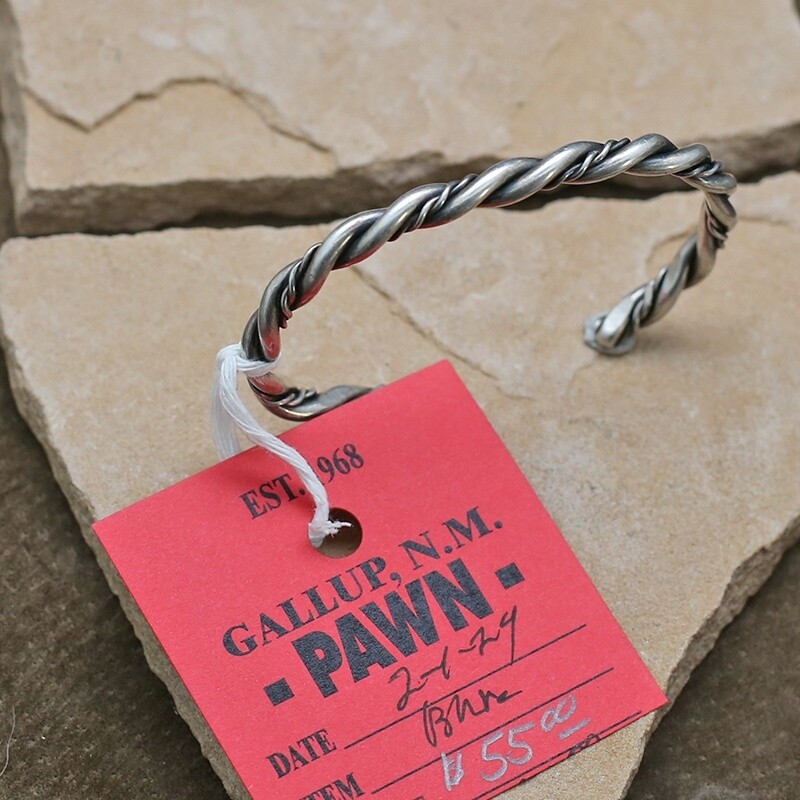 Pawn Jewelry-Heavy gauge Navajo twist wire bracelet