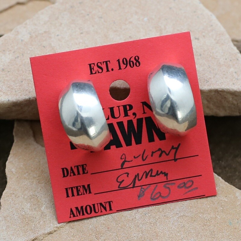 Pawn Jewelry- Navajo silver hoop earrings