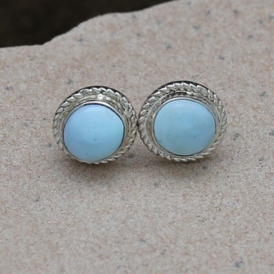 Small post earrings w/ twist wire mounted Golden Hills turquoise