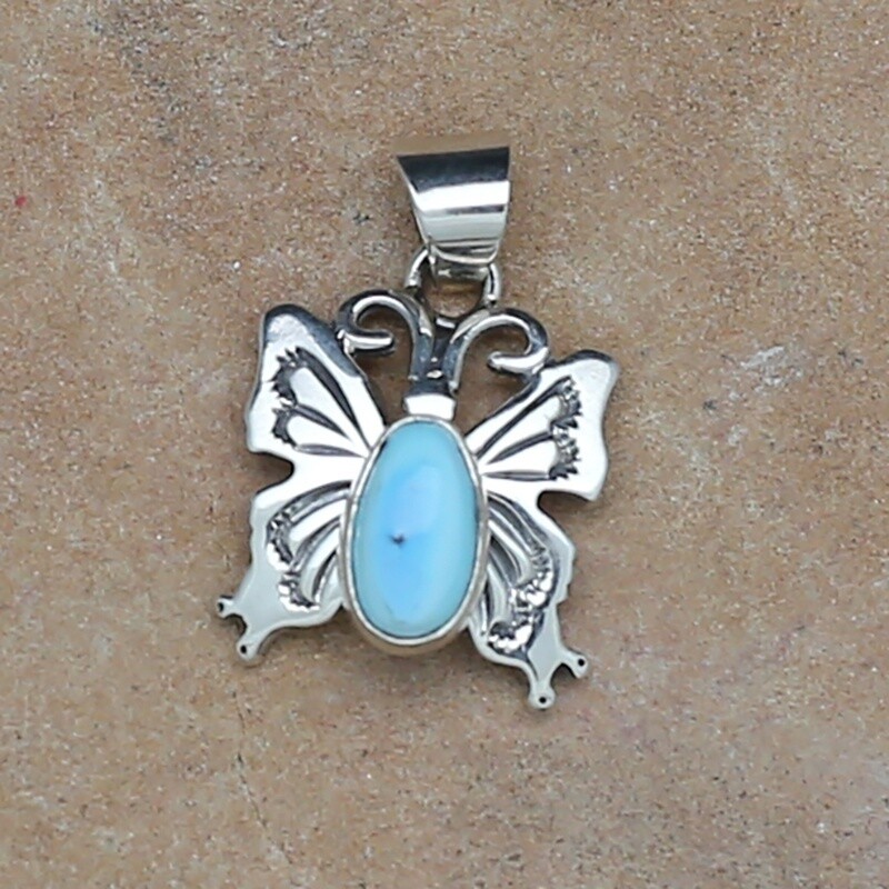 Small butterfly pendant w/ Golden Hills turquoise