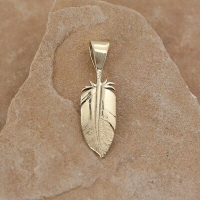 14kt gold feather pendant