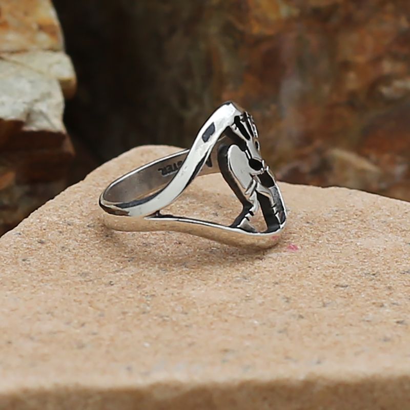 Split design Kokopelli ring