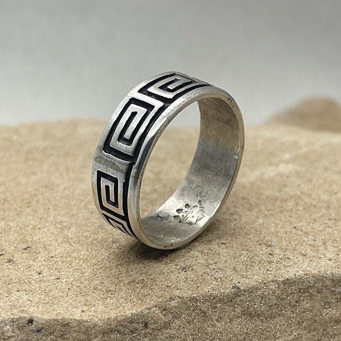 Hopi band ring- Whirling wind design, Ring Size: Hopi1258