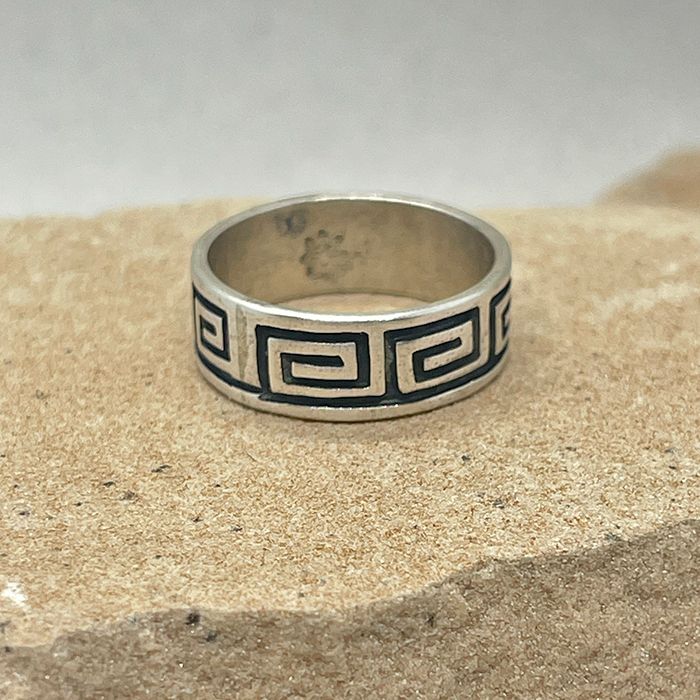 Hopi band ring- Whirling wind design