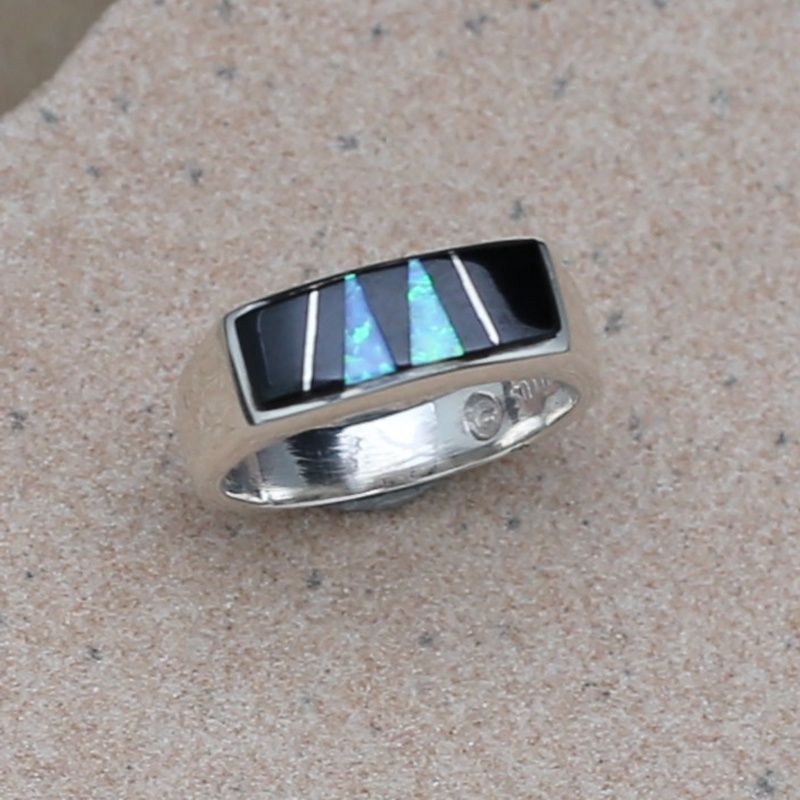 Thin rectangular inlay ring, Ring Size: R07