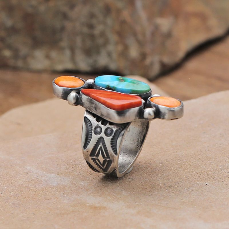 Multicolor 4-stone ring