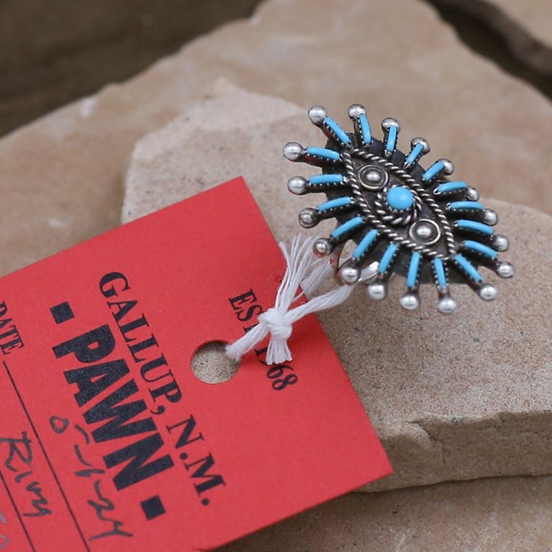 Zuni  needle point ring-Pawn