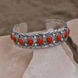 10 stone coral bracelet