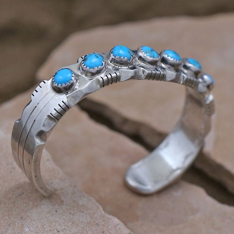 7 stone turquoise bracelet