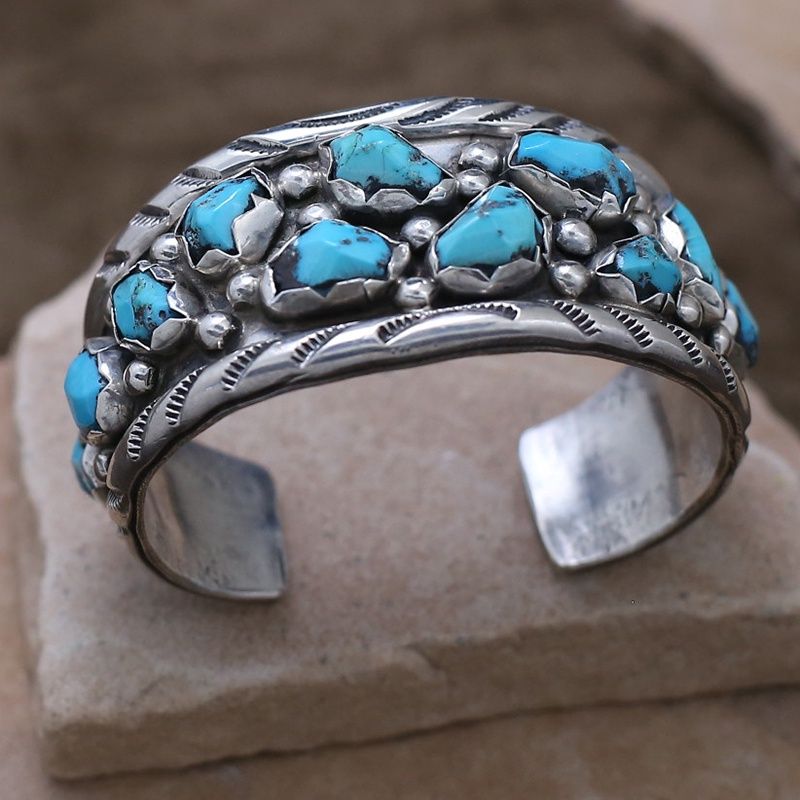 Zuni turquoise bracelet by artist Angie Cheama