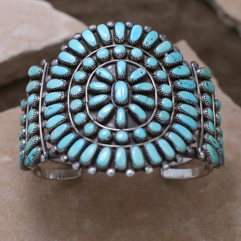 Zuni cluster cuff bracelet-Shirley Natewa
