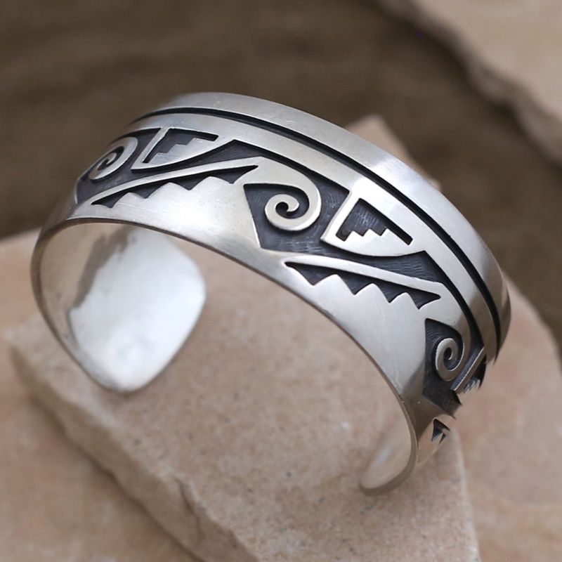 Hopi cuff bracelet- water waves