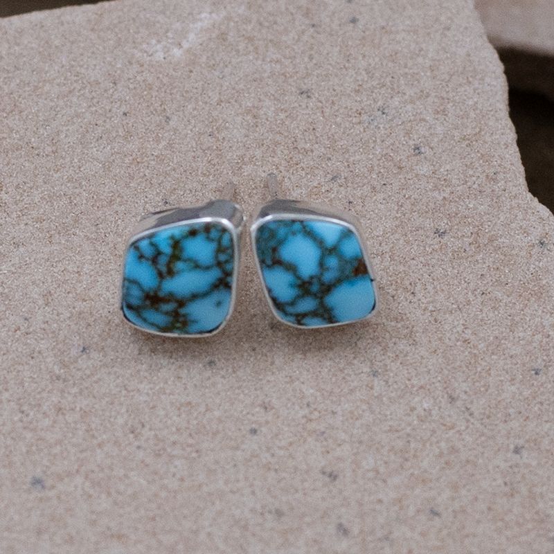 Sonoran Gold turquoise daimond shape earrings