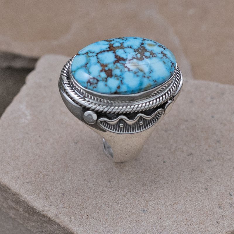 Large Navajo ring w/ Sonoran Gold turquoise