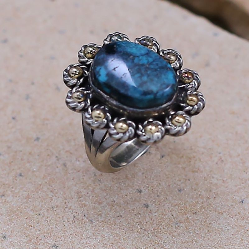 Navajo Bisbee turquoise ring - 1980&#39;s