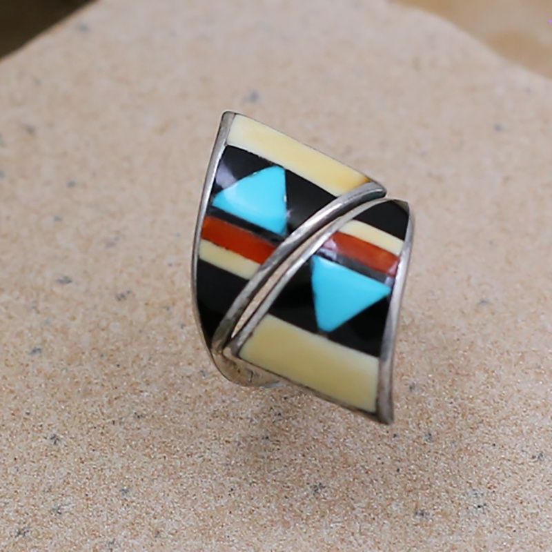 Zuni inlay adjustable ring
