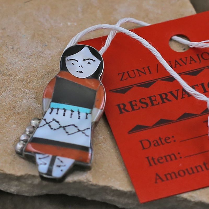 Pawn jewelry-Zuni girl w/ multicolor inlay