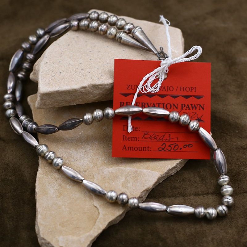 Pawn jewelry- 24&quot; Silver beads